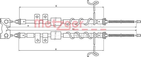 Metzger 10.5335 - Cable, parking brake autospares.lv