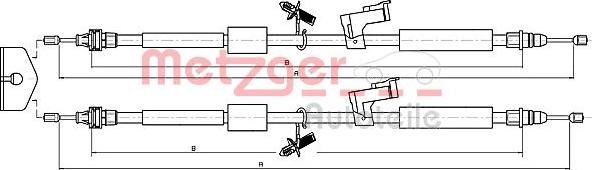 Metzger 10.5370 - Cable, parking brake autospares.lv