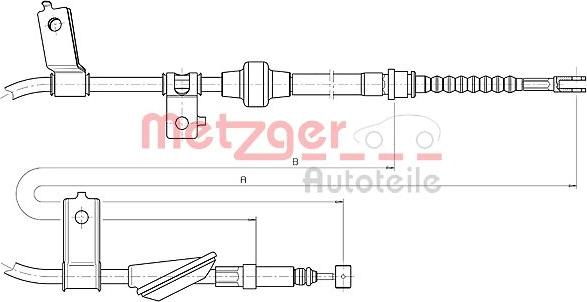 Metzger 10.5233 - Cable, parking brake autospares.lv