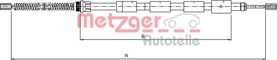 Metzger 10.645 - Cable, parking brake autospares.lv