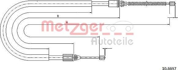 Metzger 10.6697 - Cable, parking brake autospares.lv