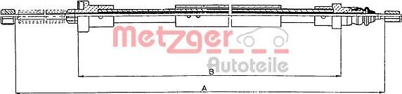 Metzger 10.6011 - Cable, parking brake autospares.lv