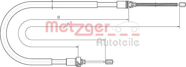 Metzger 10.6033 - Cable, parking brake autospares.lv