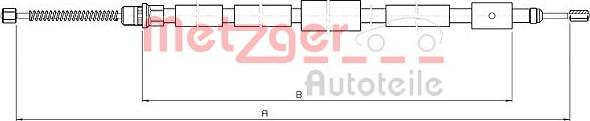 Metzger 10.6032 - Cable, parking brake autospares.lv