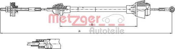Metzger 10.3601 - Clutch Cable autospares.lv