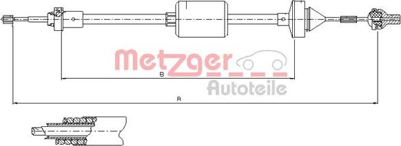 Metzger 10.2842 - Clutch Cable autospares.lv