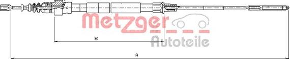 Metzger 10.7492 - Cable, parking brake autospares.lv
