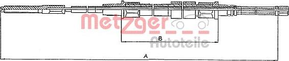 Metzger 10.740 - Cable, parking brake autospares.lv