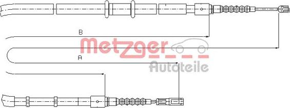 Metzger 10.7545 - Cable, parking brake autospares.lv
