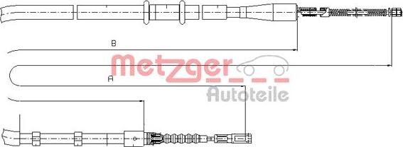 Metzger 10.7503 - Cable, parking brake autospares.lv