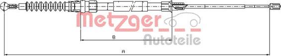 Metzger 10.7518 - Cable, parking brake autospares.lv