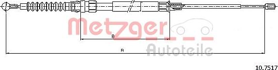 Metzger 10.7517 - Cable, parking brake autospares.lv