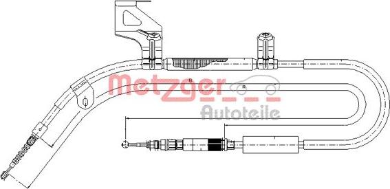 Metzger 10.7586 - Cable, parking brake autospares.lv