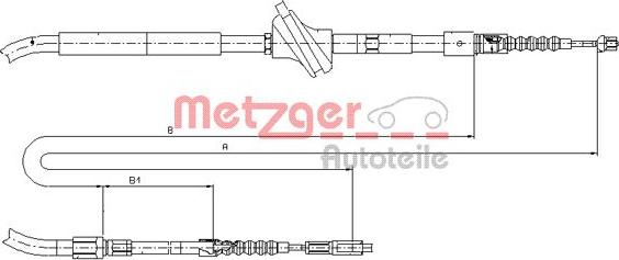 Metzger 10.7583 - Cable, parking brake autospares.lv