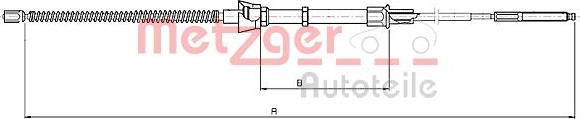 Metzger 10.7134 - Cable, parking brake autospares.lv