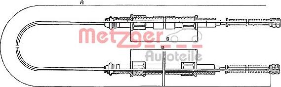 Metzger 10.713 - Cable, parking brake autospares.lv
