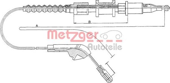 Metzger 11.5943 - Cable, parking brake autospares.lv