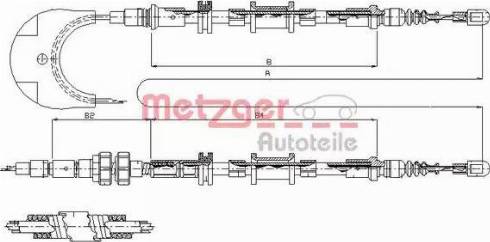 Metzger 11.5492 - Cable, parking brake autospares.lv