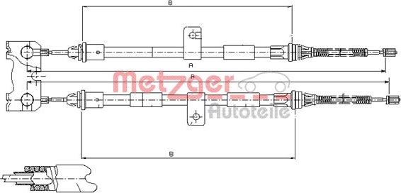 Metzger 11.5445 - Cable, parking brake autospares.lv