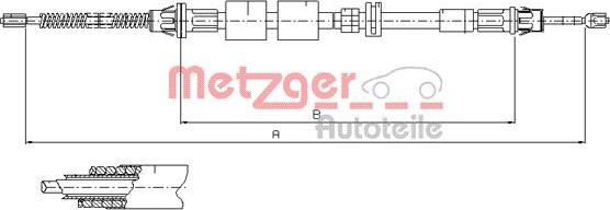 Metzger 11.5507 - Cable, parking brake autospares.lv