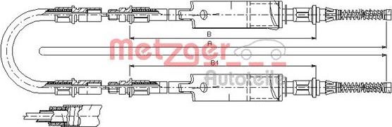 Metzger 11.5661 - Cable, parking brake autospares.lv
