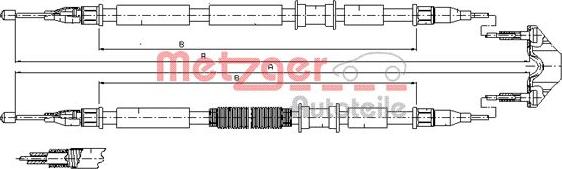 Metzger 11.5862 - Cable, parking brake autospares.lv