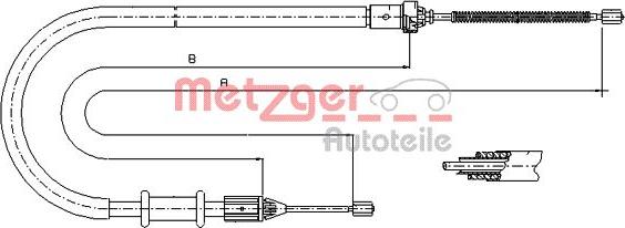 Metzger 11.6675 - Cable, parking brake autospares.lv