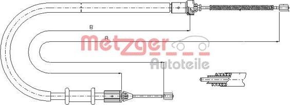 Metzger 11.6676 - Cable, parking brake autospares.lv