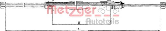 Metzger 11.6673 - Cable, parking brake autospares.lv