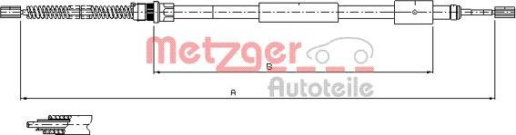 Metzger 11.604 - Cable, parking brake autospares.lv