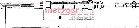 Metzger 11.606 - Cable, parking brake autospares.lv