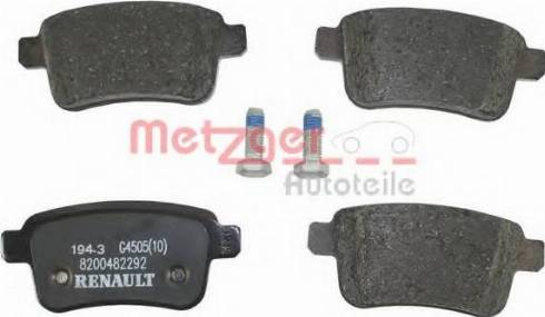 Metzger 1160104 - Brake Pad Set, disc brake autospares.lv