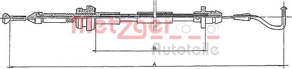 Metzger 11.087 - Accelerator Cable autospares.lv