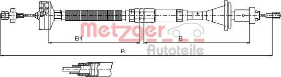 Metzger 11.2913 - Clutch Cable autospares.lv