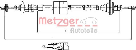 Metzger 11.2912 - Clutch Cable autospares.lv