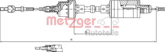 Metzger 11.2553 - Clutch Cable autospares.lv