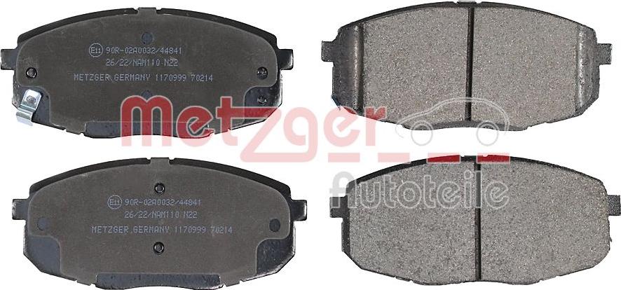 Metzger 1170999 - Brake Pad Set, disc brake autospares.lv