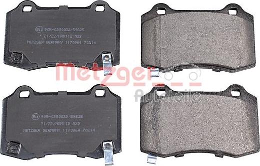 Metzger 1170964 - Brake Pad Set, disc brake autospares.lv