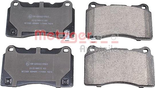 Metzger 1170965 - Brake Pad Set, disc brake autospares.lv