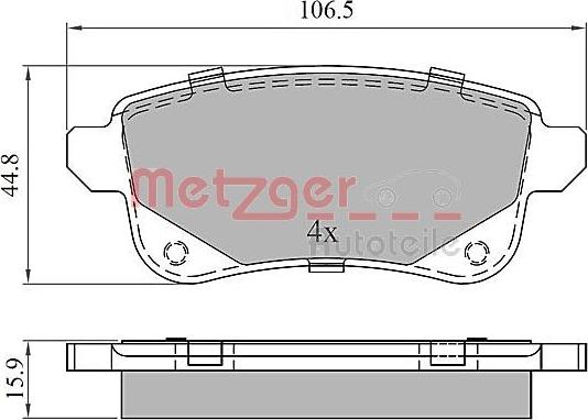 Metzger 1170909 - Brake Pad Set, disc brake autospares.lv