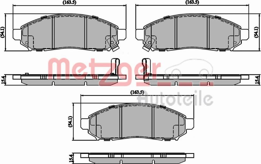 Metzger 1170916 - Brake Pad Set, disc brake autospares.lv