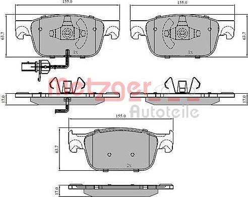 Metzger 1170910 - Brake Pad Set, disc brake autospares.lv