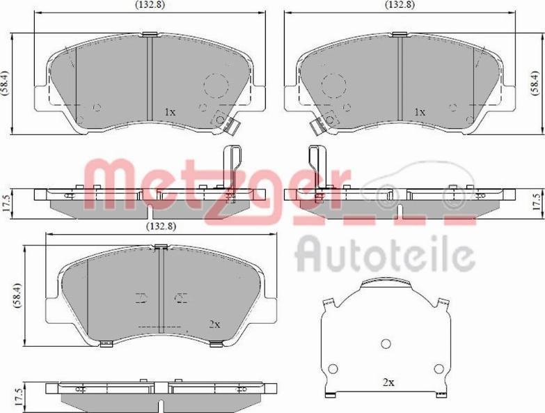 Metzger 1170918 - Brake Pad Set, disc brake autospares.lv