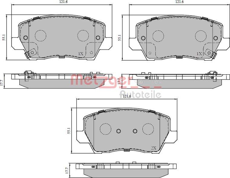 Metzger 1170930 - Brake Pad Set, disc brake autospares.lv