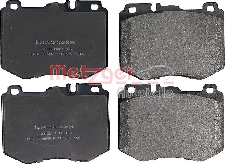 Metzger 1170975 - Brake Pad Set, disc brake autospares.lv