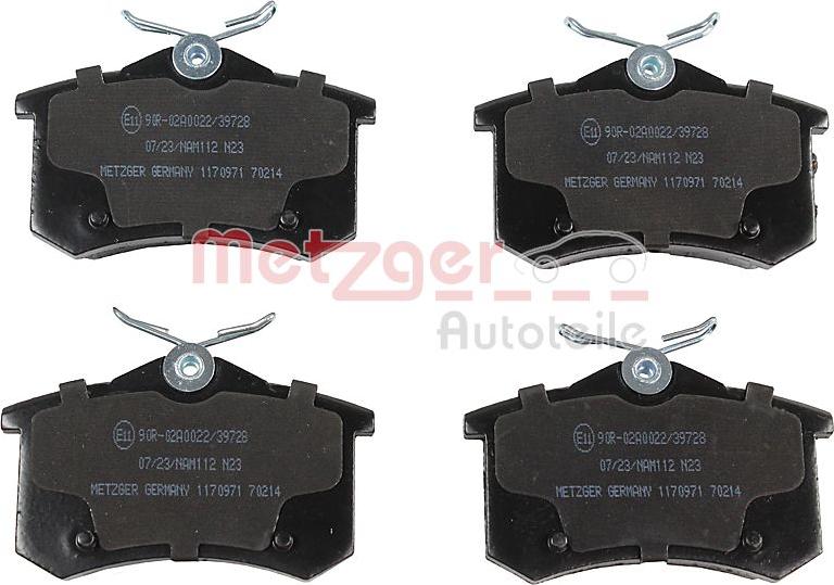 Metzger 1170971 - Brake Pad Set, disc brake autospares.lv