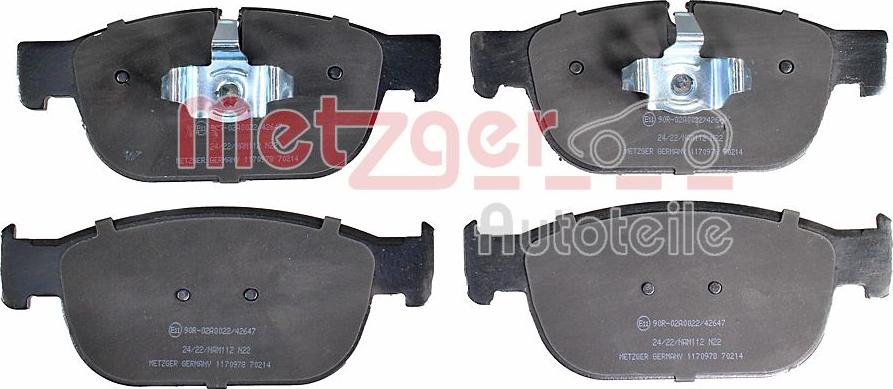 Metzger 1170978 - Brake Pad Set, disc brake autospares.lv