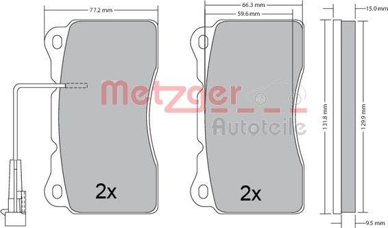 Metzger 1170496 - Brake Pad Set, disc brake autospares.lv