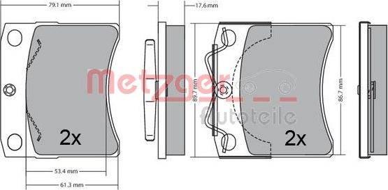 Metzger 1170490 - Brake Pad Set, disc brake autospares.lv