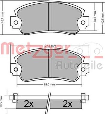 Metzger 1170449 - Brake Pad Set, disc brake autospares.lv